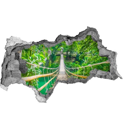 3D Wandtattoos Mauerdurchbruch Brücke im Dschungel