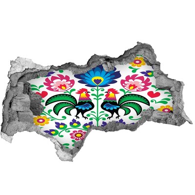 Wandtattoos Mauerdurchbruch Blumenfolklore mit Pfifferlingen