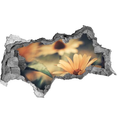 3D Wandtattoos Mauerdurchbruch Blumen in einer zerstörten Mauer