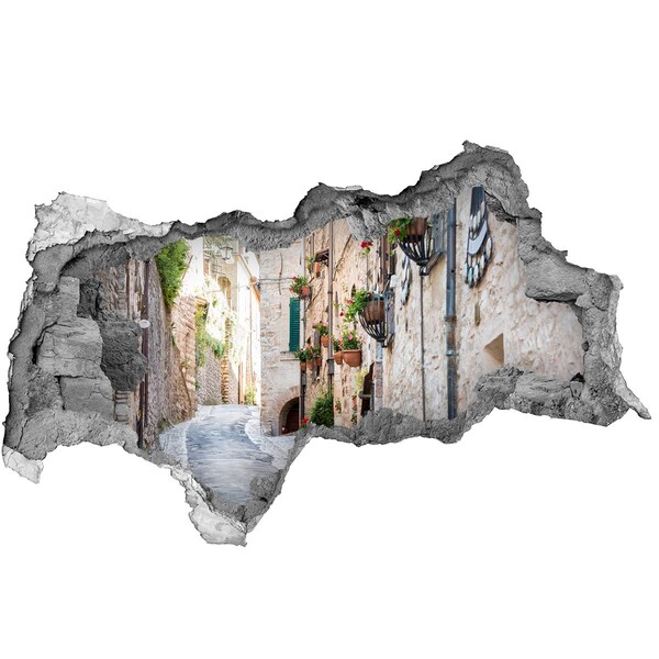 3D Wandtattoos Mauerdurchbruch Eine bezaubernde Stadt in Italien