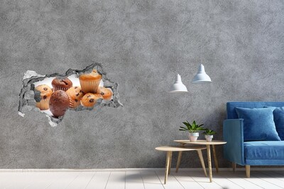 Mauerdurchbruch Aufkleber Süßes Gebäck von hinter der Mauer