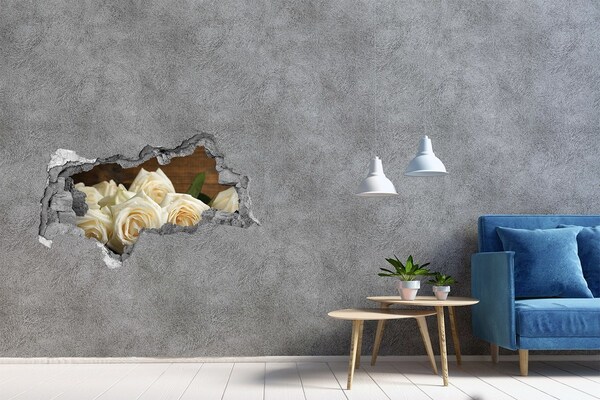 Wandbilder 3D Mauerdurchbruch Blumenloch in der Wand
