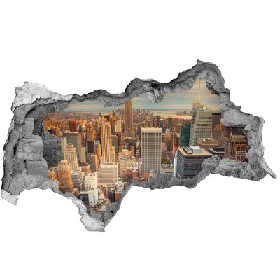 3D Wandtattoos Mauerdurchbruch Blick auf New York