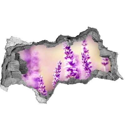 3D Wandtattoos Mauerdurchbruch Lavendelblüten in einer zerbrochenen Mauer