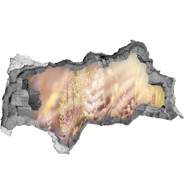 Mauerdurchbruch Aufkleber Blumenwiese hinter der Mauer