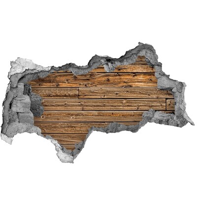 Wandbilder 3D Mauerdurchbruch Eine beschädigte Mauer mit Holzplanken