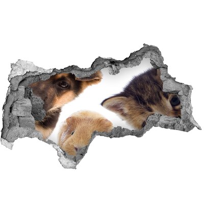 Wandtattoos Mauerdurchbruch Tiere von jenseits der Mauer