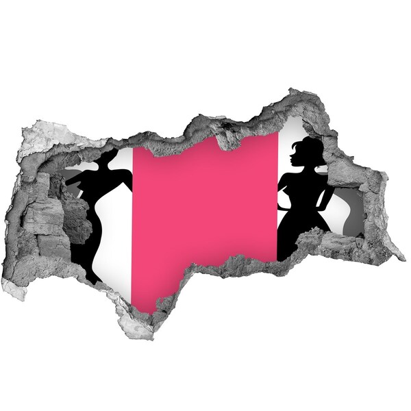 Wandbilder 3D Mauerdurchbruch Stilvolle Figur in einem Loch in der Wand