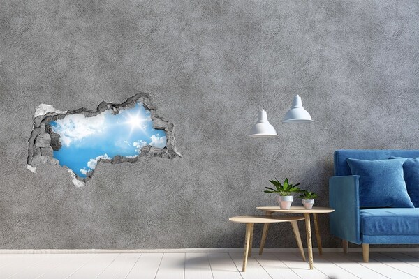 3D Wandtattoos Mauerdurchbruch Blauer Himmel mit Wolken