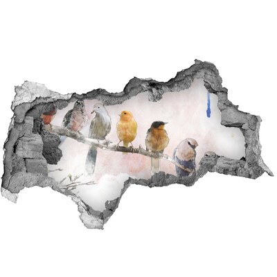 Mauerdurchbruch Aufkleber Vögel auf einem Ast