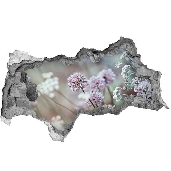 3D Wandtattoos Mauerdurchbruch Blumen in einem Betonloch