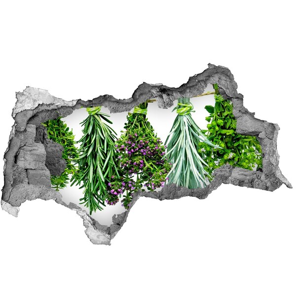 3D Wandtattoos Mauerdurchbruch Kräutergarten im kleinen Rahmen