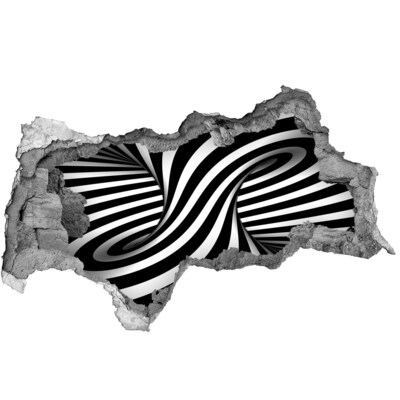 Wandbilder 3D Mauerdurchbruch Optische Täuschung in Schwarzweiß