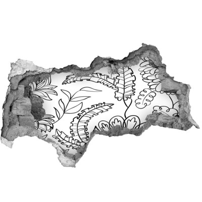 Mauerdurchbruch Aufkleber Tropische Vegetation in einem Loch in der Wand