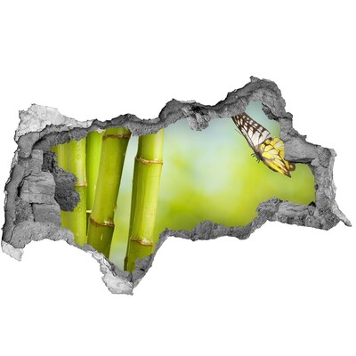 3D Wandtattoos Mauerdurchbruch Schmetterling im Bambusgarten