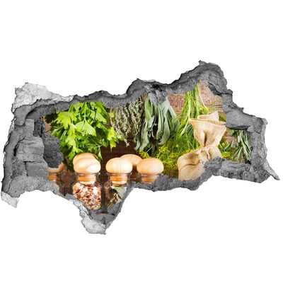 Mauerdurchbruch Aufkleber Kräuterecke in der Küche