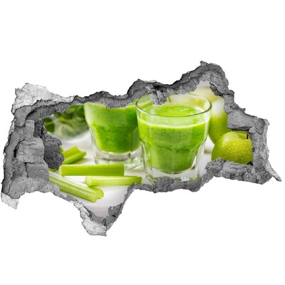 Wandbilder 3D Mauerdurchbruch Grüner Gesundheitscocktail