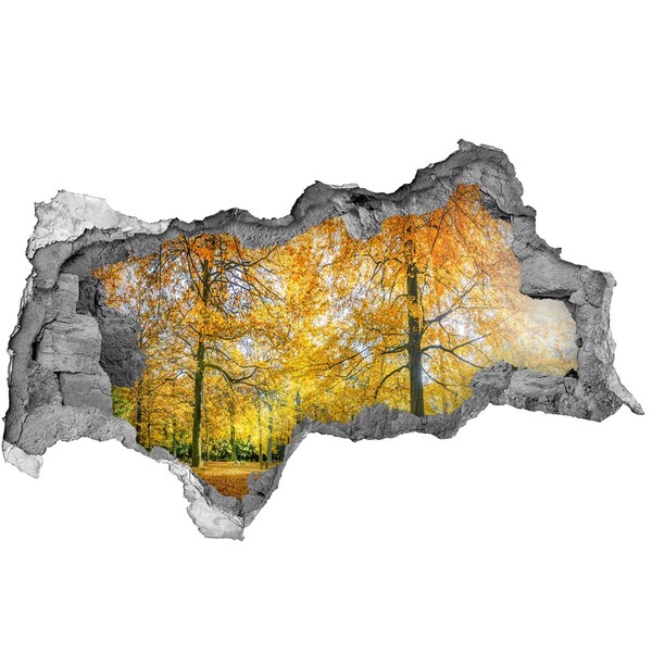 3D Wandtattoos Mauerdurchbruch Goldener Herbst im Wald
