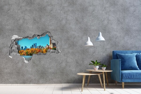 Wandbilder 3D Mauerdurchbruch Herbst in New York