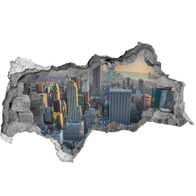 3D Wandtattoos Mauerdurchbruch Blick auf New York