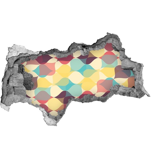 Mauerdurchbruch Aufkleber Bunte Wellen an der Wand