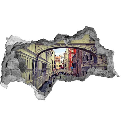 3D Wandtattoos Mauerdurchbruch Venedig im Loch