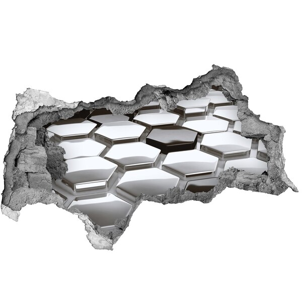 Wandbilder 3D Mauerdurchbruch Moderne Sechsecke aus Beton