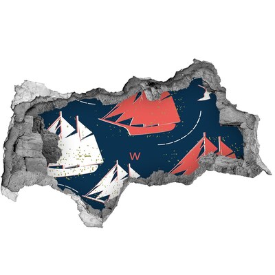 Mauerdurchbruch Aufkleber Schiffe auf See