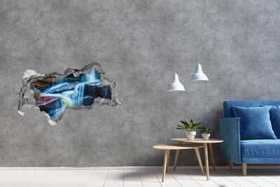 3D Wandtattoos Mauerdurchbruch Wasserfall zwischen den Felsen