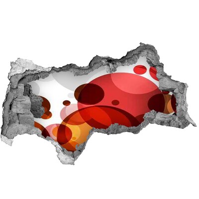 Mauerdurchbruch Aufkleber Bunte Seifenblasen in einem Loch in der Wand