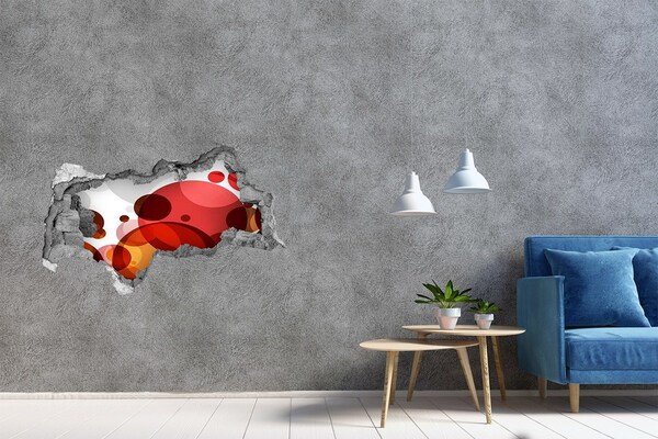 Mauerdurchbruch Aufkleber Bunte Seifenblasen in einem Loch in der Wand