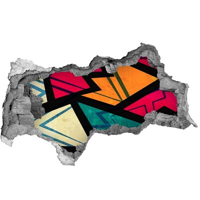 Wandbilder 3D Mauerdurchbruch Ein farbenfrohes Wandgemälde in einem Loch in der Wand