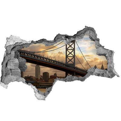 3D Wandtattoos Mauerdurchbruch Philadelphia-Brücke