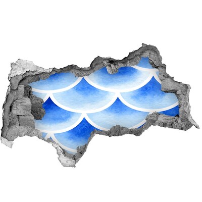 Wandtattoos Mauerdurchbruch Wasserwellen in einem Wandloch