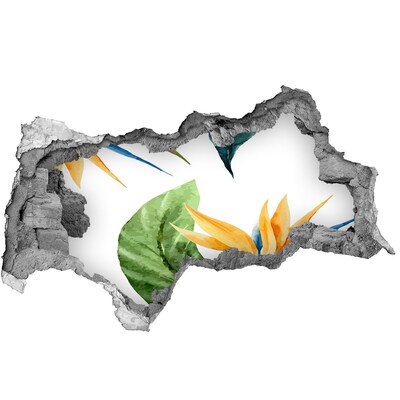 3D Wandtattoos Mauerdurchbruch Tropisches Paradies hinter der Mauer