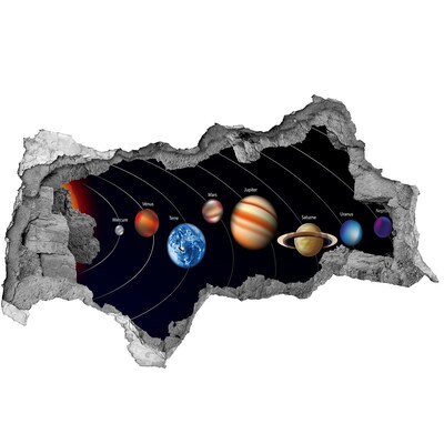 Wandbilder 3D Mauerdurchbruch Das Sonnensystem im Loch in der Wand