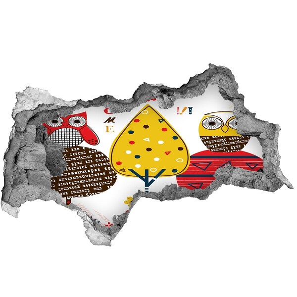 3D Wandtattoos Mauerdurchbruch Bunte Bäume in einem Loch in der Wand