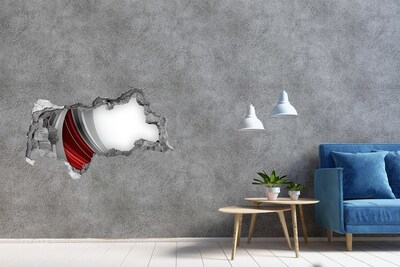 Wandtattoos Mauerdurchbruch Eine beschädigte Wand mit Tiefeneffekt