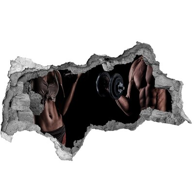 Wandbilder 3D Mauerdurchbruch Fitnessstudio zu Hause