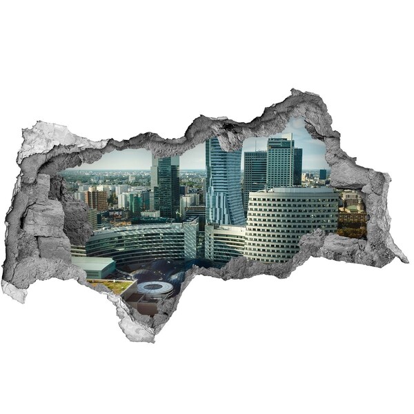 Wandtattoos Mauerdurchbruch Blick auf die moderne Stadt