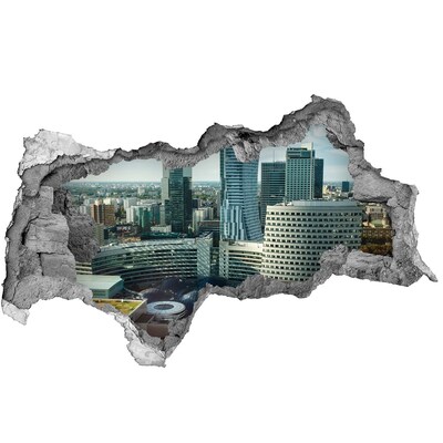 Wandtattoos Mauerdurchbruch Blick auf die moderne Stadt