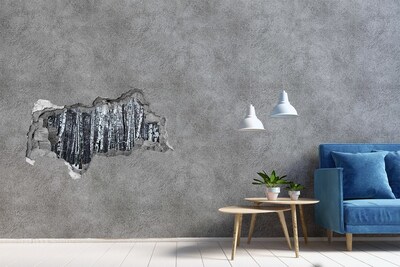 3D Wandtattoos Mauerdurchbruch Winterbirkenwald