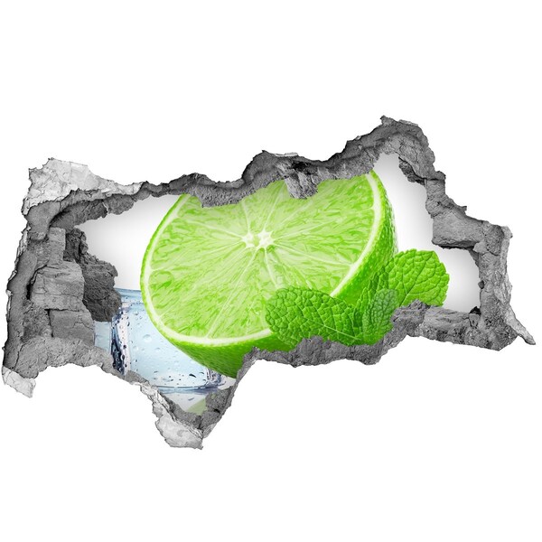 Wandbilder 3D Mauerdurchbruch Frische Limette mit Minze