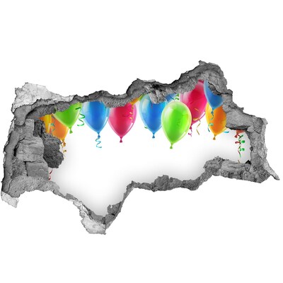 Wandtattoos Mauerdurchbruch Ballons in einem Loch in der Wand