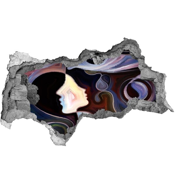 Mauerdurchbruch Aufkleber Gesichter im Farbenchaos