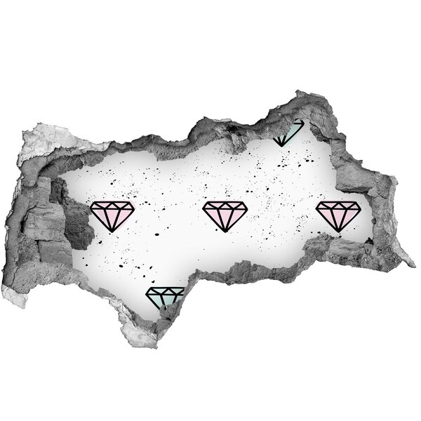 Wandbilder 3D Mauerdurchbruch Diamantwand