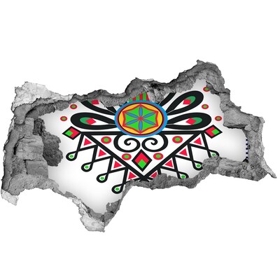3D Wandtattoos Mauerdurchbruch Farbenfrohes Volksmuster