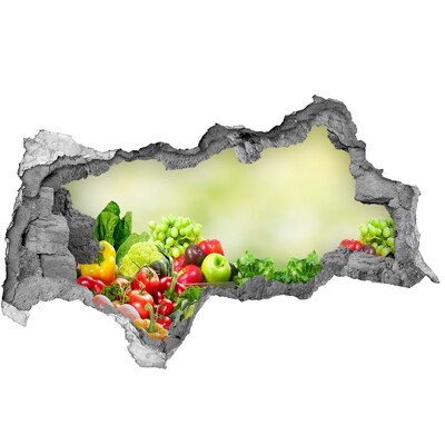 Mauerdurchbruch Aufkleber Obst und Gemüse im Garten