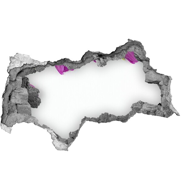 3D Wandtattoos Mauerdurchbruch Blumen sickern durch die Wand