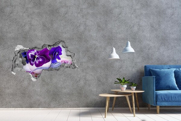 Mauerdurchbruch Aufkleber Blumendekoration mit einem Herz